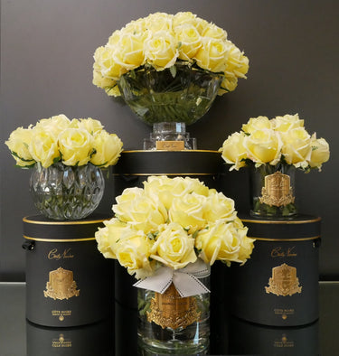 Premium Rose Bud Bouquet - Clear - Yellow - GRB08 (Carton of 2)